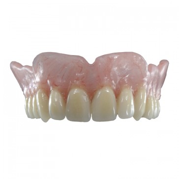 Composite-Disc Pressing Dental Smile-Cam Total Prosthesis 25 mm pink with fiber