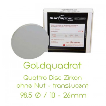 Goldquadrat Quattro Disc Zirkon ohne Nut 